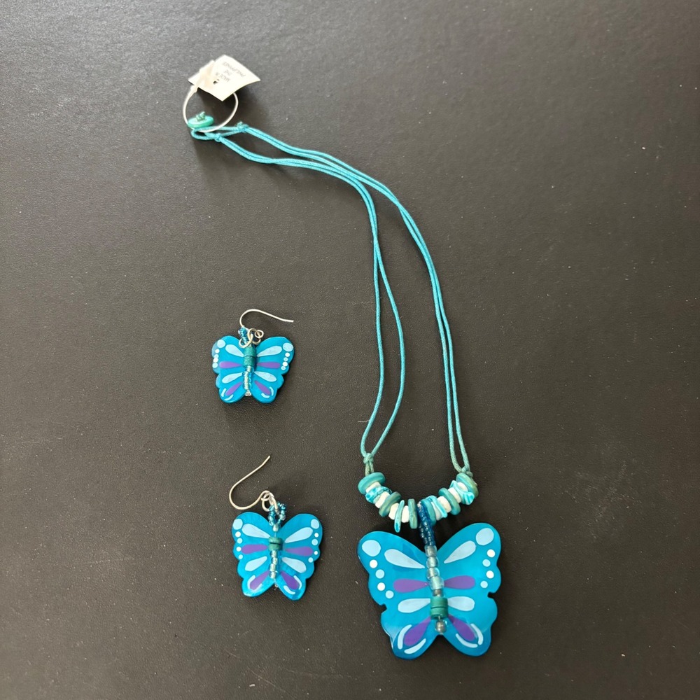 RESELLERS: 3 Blue Butterfly Necklace/Earring Sets NIP 900-1030